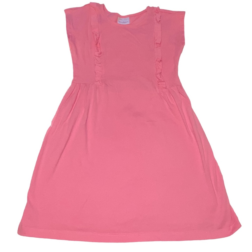 Hanna Andersson Pink Girls Ruffled Sleeveless Dress Size 140 US(10)